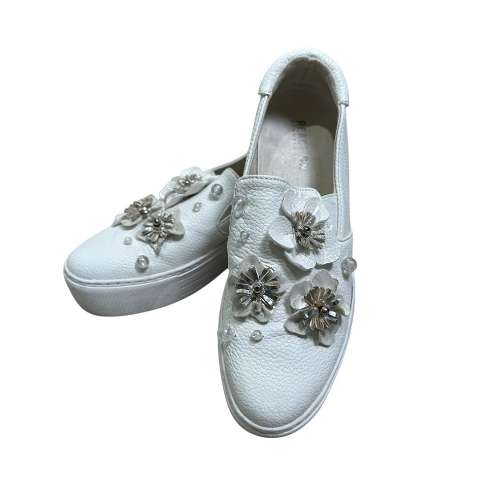 Kenneth Cole Reaction Women’s Size 7.5 White Cheer Floral Slip-On Platform Shoe